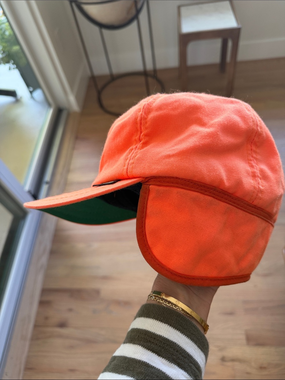 Vintage Outdoor Cap GORE-TEX Orange Ear Flap Hunting Cap Hat L/XL
